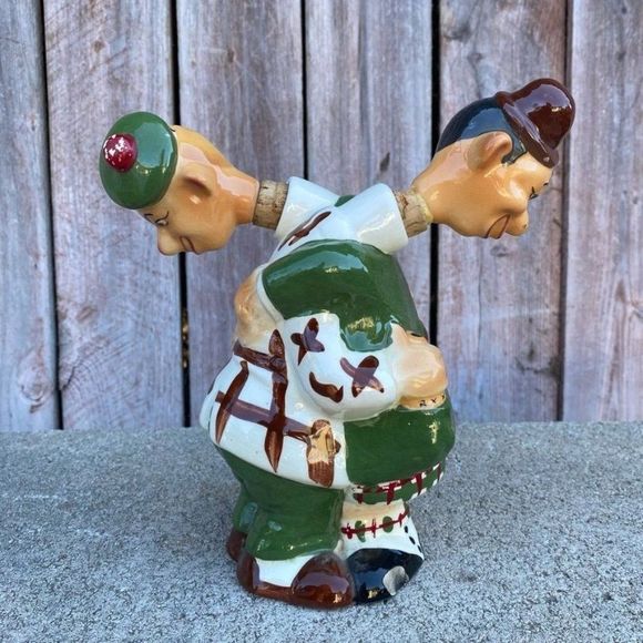 Vintage Ceramic Double Hugging Decanter Collectible Home Decor - Picture 1 of 7